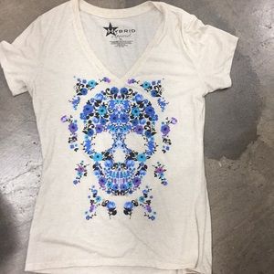 Hybrid Apparel XL Women’s Shirt Flower Skull